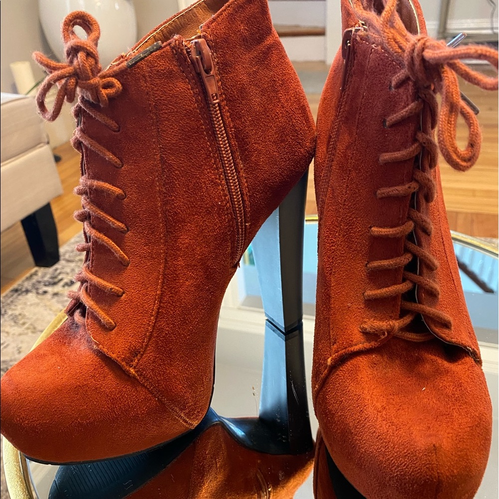 Charlotte Russe: Burnt Orange Ankle Bootie